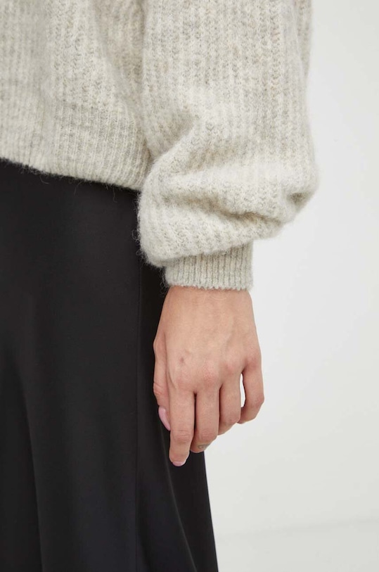 American Vintage sweter z domieszką wełny EAST18QH23 szary