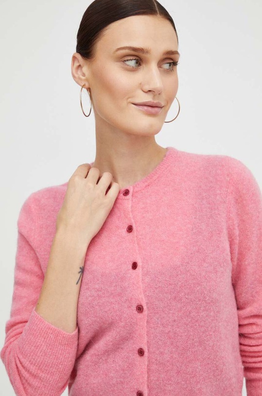 American Vintage sweter wełniany Gilet różowy RAZ19EH23