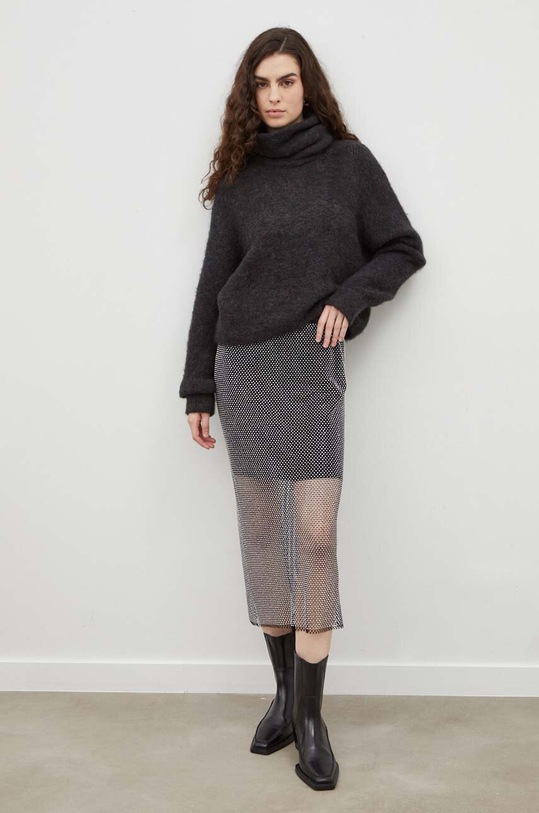 American Vintage sweter wełniany TYJ18CH23 czarny AW23