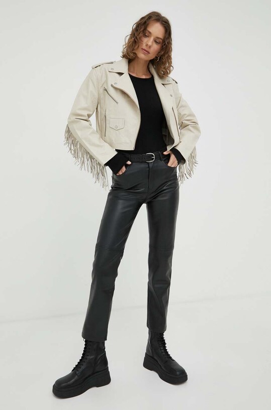 American Vintage sweter z domieszką lnu XIN18AH23 czarny AW23