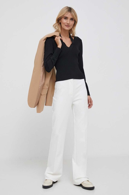 Sisley sweter 11APM400R.100 czarny AW23