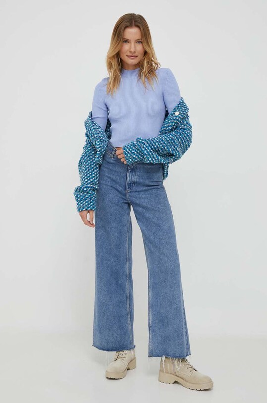 Sisley pulover 11APM1039.32Y albastru AW23