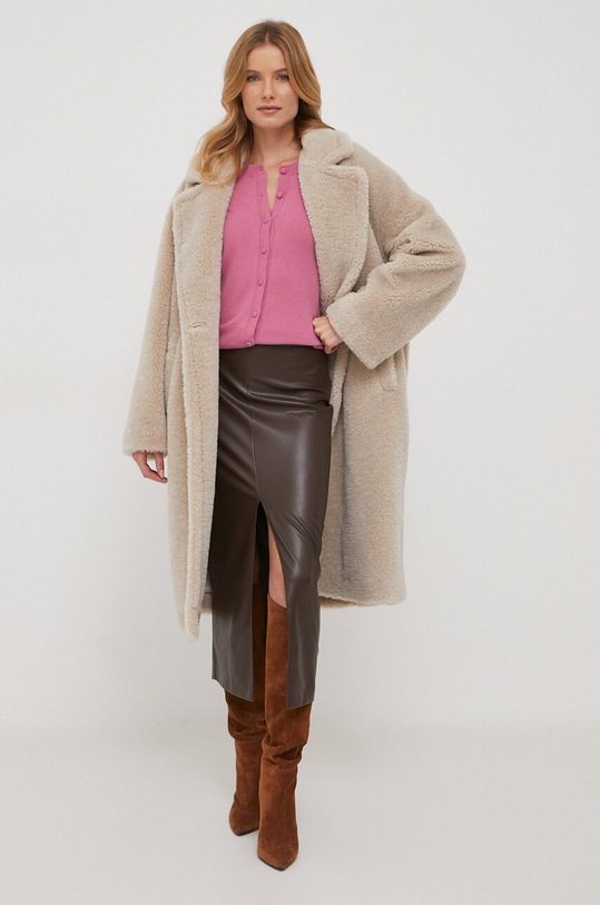 Sisley sweter z domieszką wełny 102HM5237.01T różowy AW23