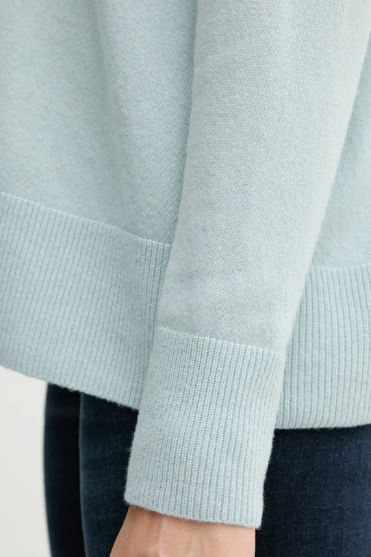 Sisley sweter wełniany 1044M103K.2H1 turkusowy