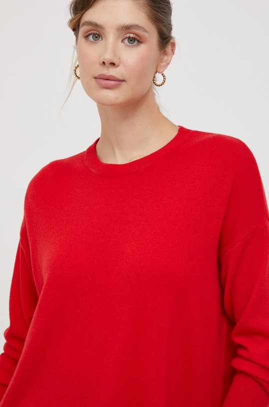 Sisley sweter wełniany czerwony 1044M103K.0F1