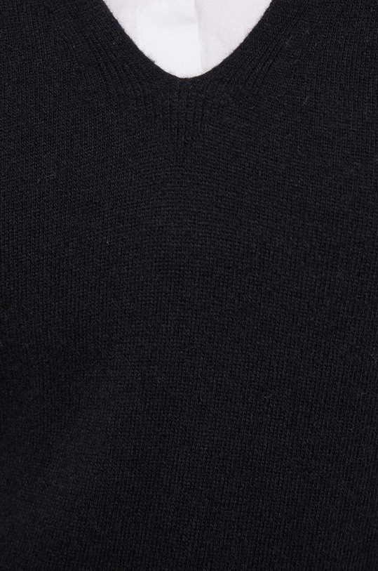 Sisley sweter wełniany 1044M400T.100 czarny