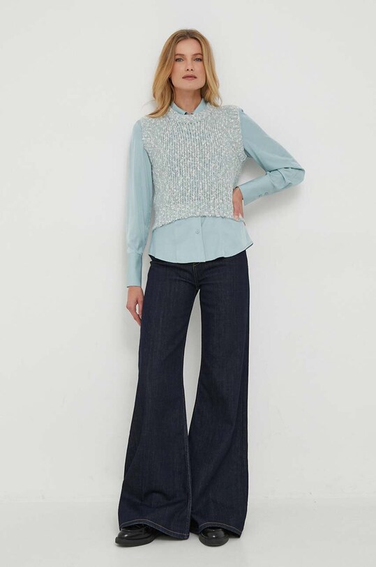 Sisley kamizelka z domieszką wełny 106NM103Y.70V niebieski AW23