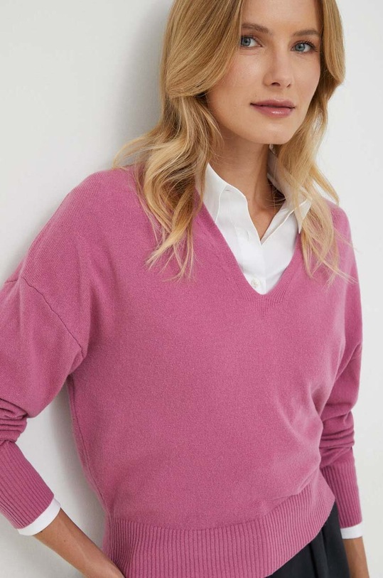Sisley sweter wełniany różowy 1044M400T.01T