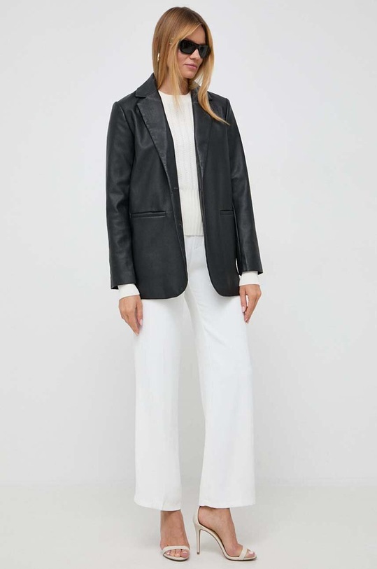 BOSS sweter z domieszką wełny 50493830 beżowy AW23