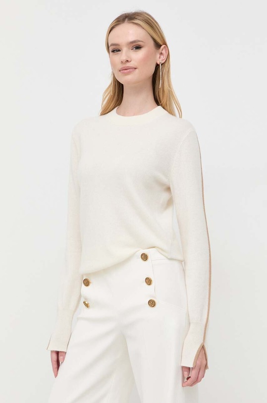 Кашмирен пуловер BOSS x FTC вълна бежов 50493845