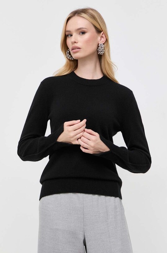 BOSS sweter kaszmirowy x FTC okrągły czarny 50493845