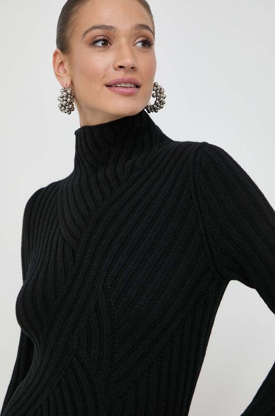 Μάλλινο πουλόβερ BOSS μαύρο 50504562