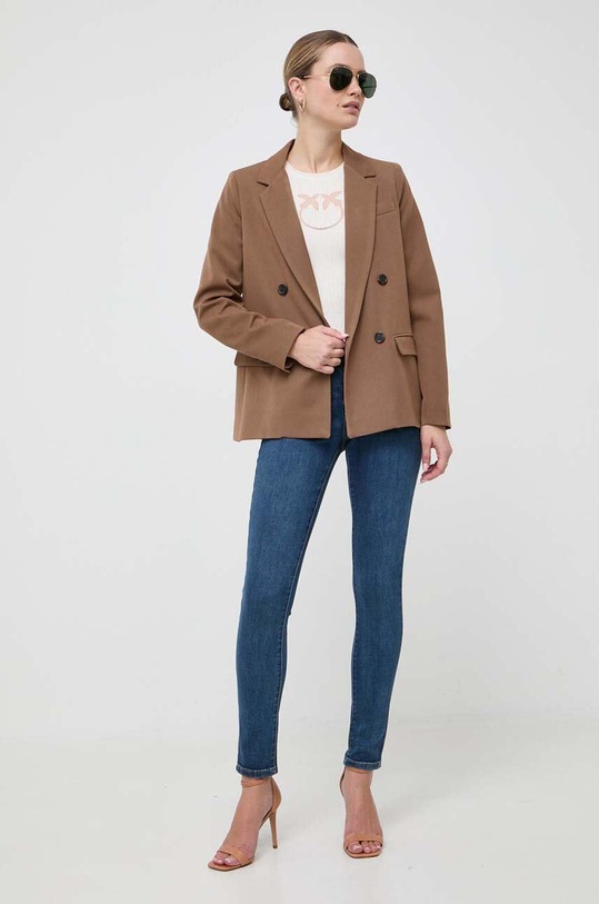 Pinko sweter wełniany 102017.A18M beżowy AW23