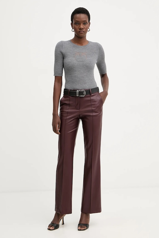 Pinko sweter wełniany 102017.A18M szary AW25