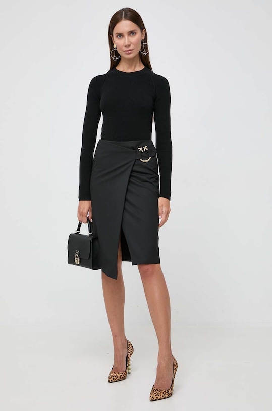 Pinko sweter z domieszką wełny 102121.A1A7 czarny AW23