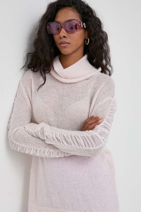 Pinko sweter wełniany różowy 102255.A1BI