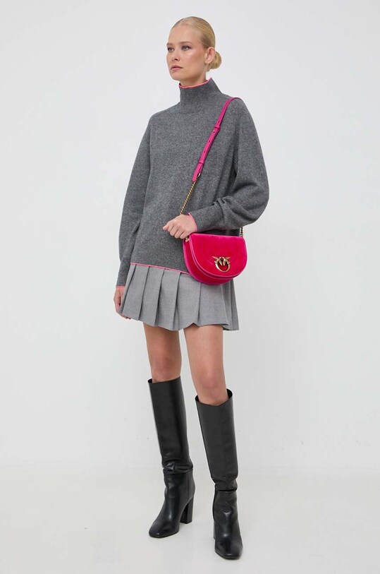 Pinko sweter wełniany 101928.A16Z szary AW23