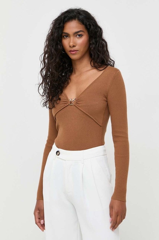 Pinko pulover de lana subtiri maro 101846.A15S