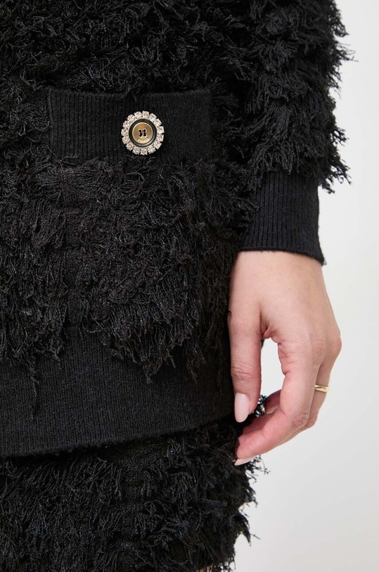 Ζακέτα από μίγμα μαλλιού Pinko 101866.A118 μαύρο