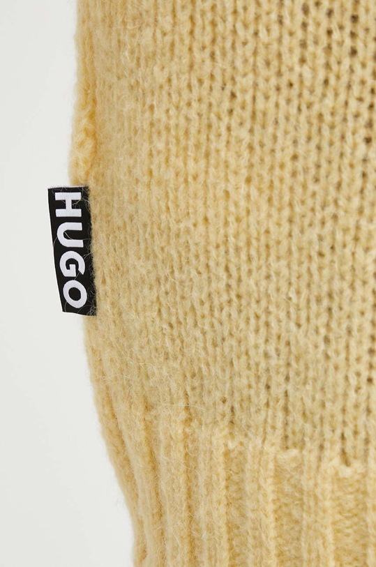 HUGO sweter wełniany 50500798 żółty