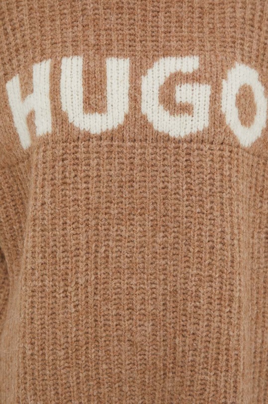 HUGO sweter wełniany 50500799 brązowy