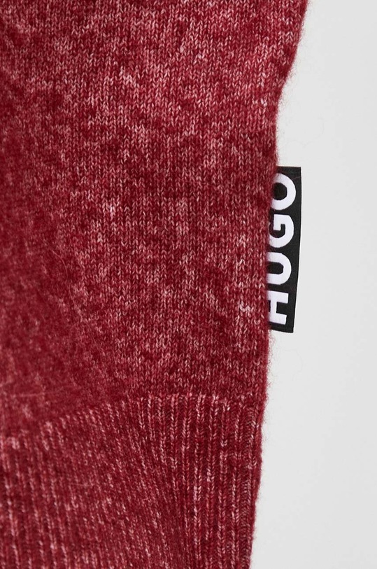 HUGO sweter wełniany 50500823 bordowy
