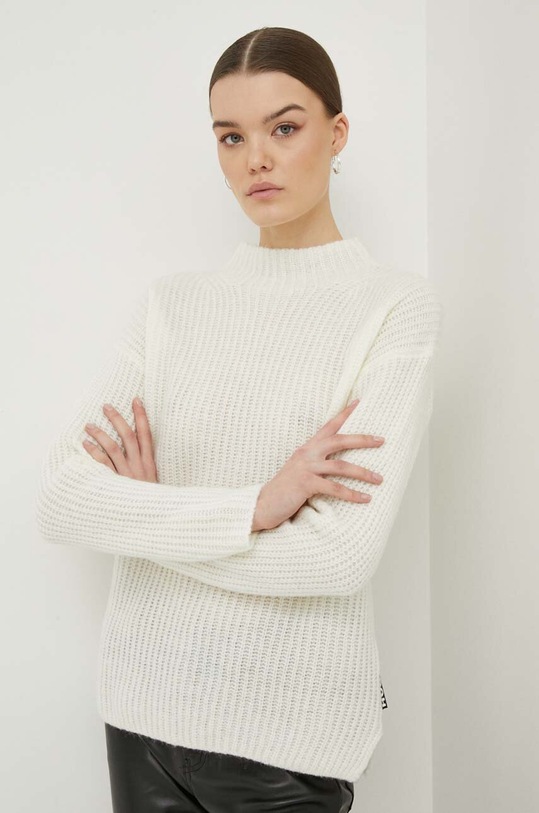 HUGO sweter wełniany wełna beżowy 50502268