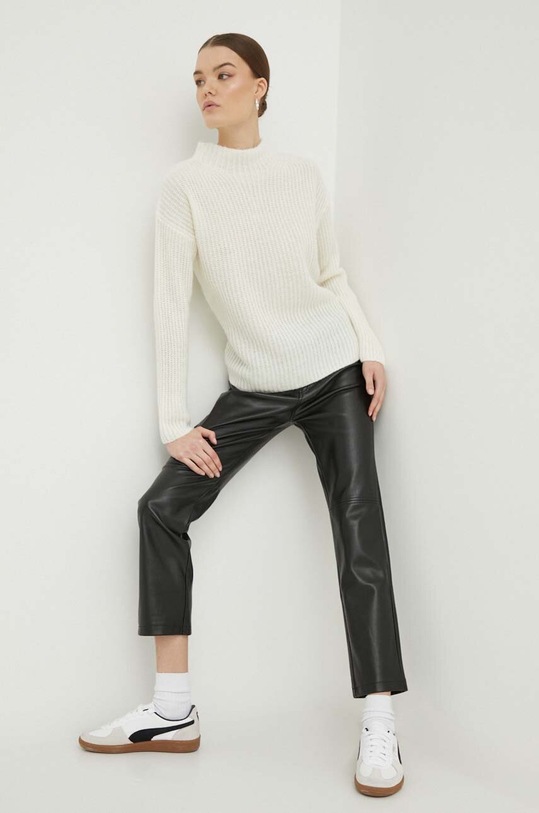 HUGO sweter wełniany 50502268 beżowy AW23