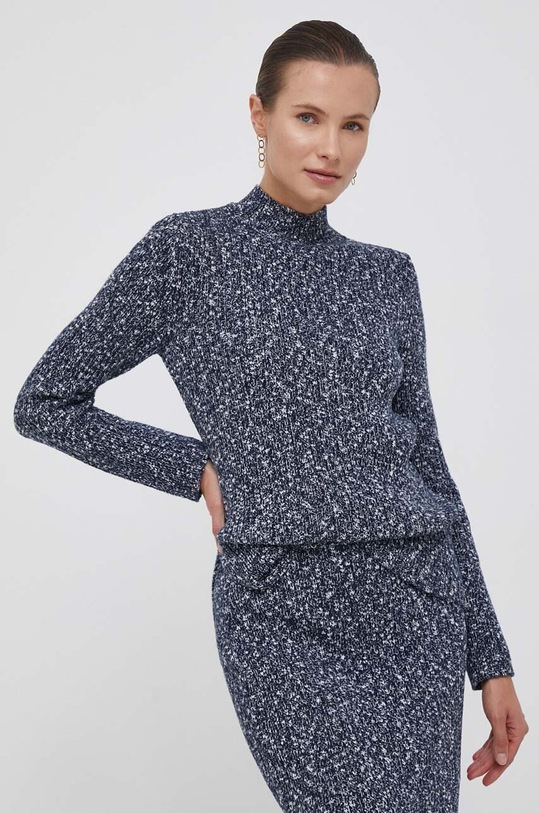 Tommy Hilfiger sweter z domieszką wełny półgolf granatowy WW0WW39885