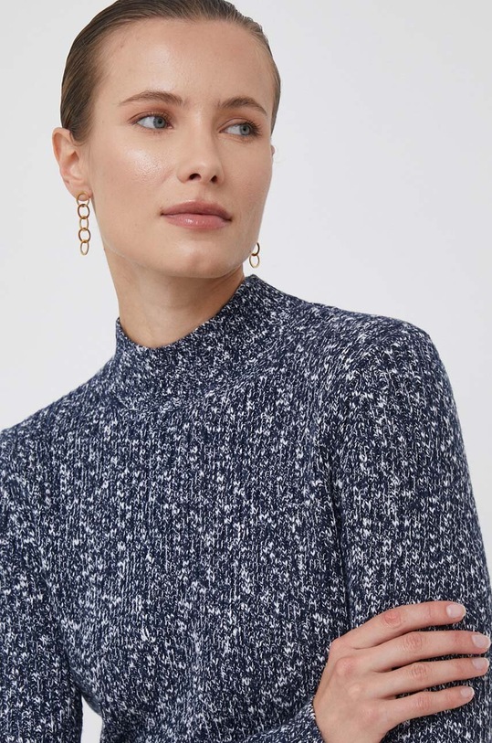 Tommy Hilfiger sweter z domieszką wełny granatowy WW0WW39885