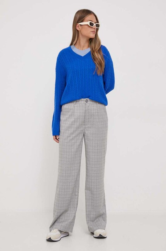 Tommy Hilfiger sweter wełniany WW0WW39887 niebieski AW23