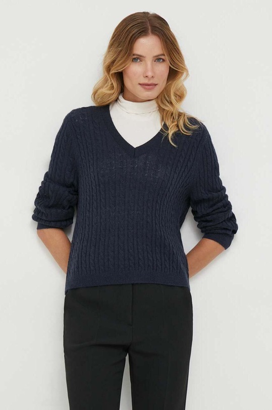 Шерстяной свитер Tommy Hilfiger тёмно-синий WW0WW39887