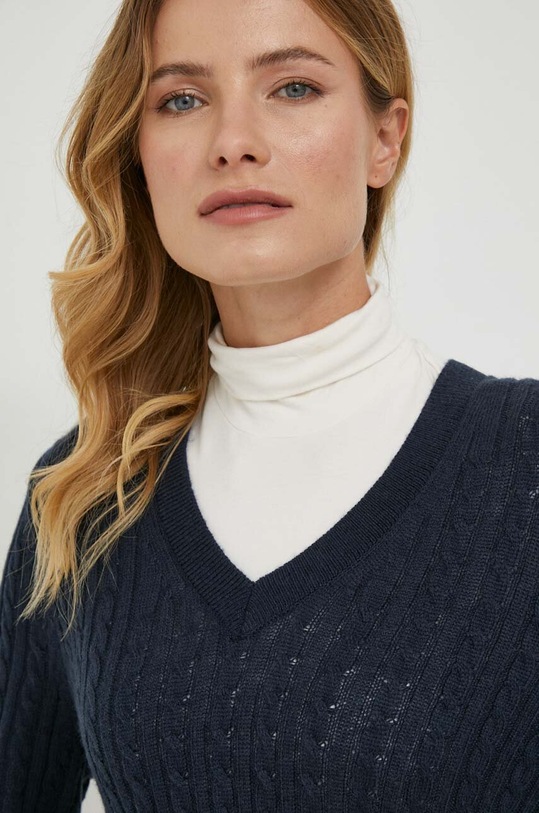 Шерстяной свитер Tommy Hilfiger WW0WW39887 тёмно-синий