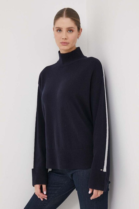 Шерстяной свитер Tommy Hilfiger шерсть тёмно-синий WW0WW39894