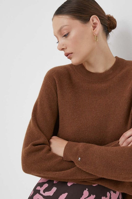 Tommy Hilfiger sweter wełniany brązowy WW0WW39897
