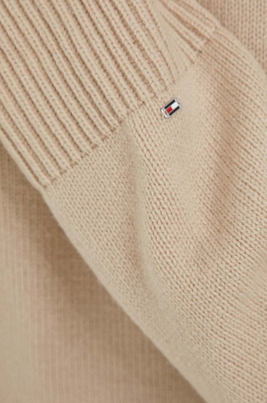 Tommy Hilfiger sweter z domieszką wełny WW0WW39903 beżowy