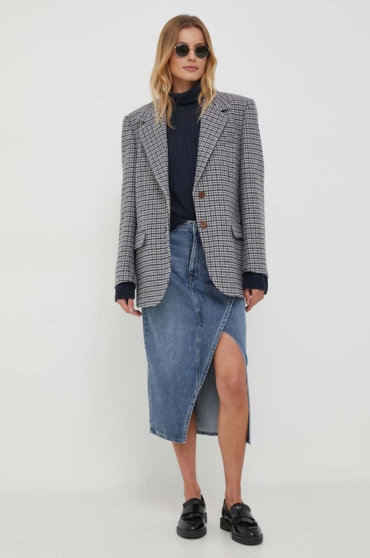 Μάλλινο πουλόβερ Tommy Hilfiger WW0WW39904 σκούρο μπλε AW23