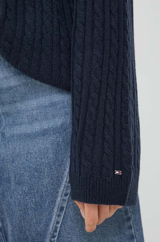 Μάλλινο πουλόβερ Tommy Hilfiger WW0WW39904 σκούρο μπλε