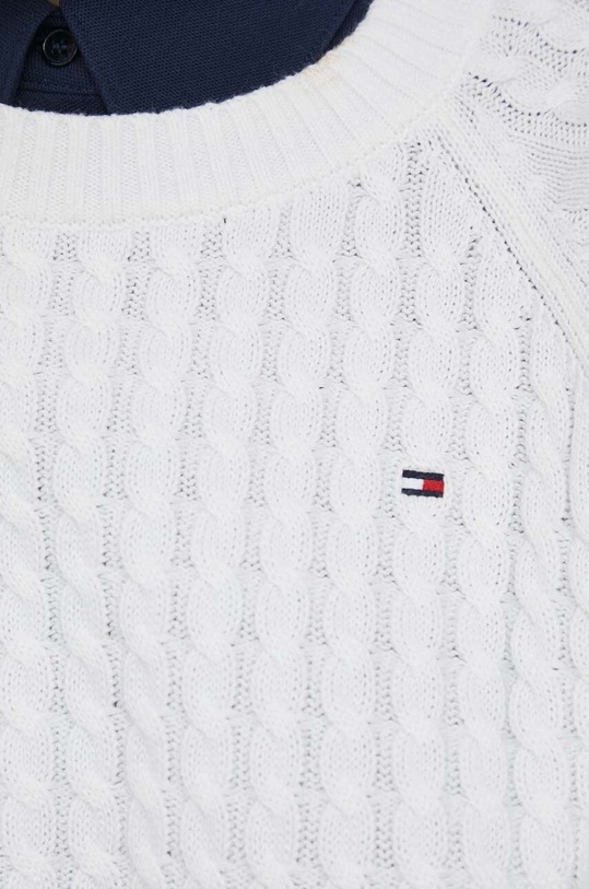 Βαμβακερό πουλόβερ Tommy Hilfiger WW0WW39906 μπεζ