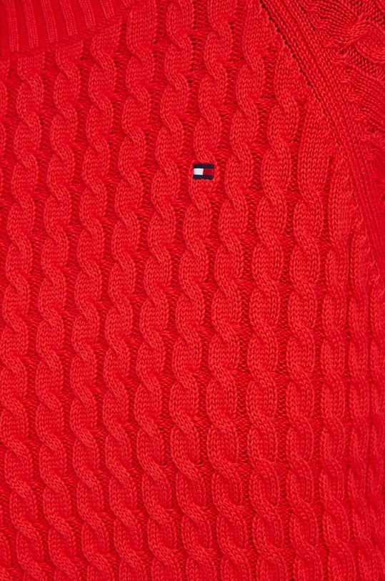 Βαμβακερό πουλόβερ Tommy Hilfiger WW0WW39906 κόκκινο