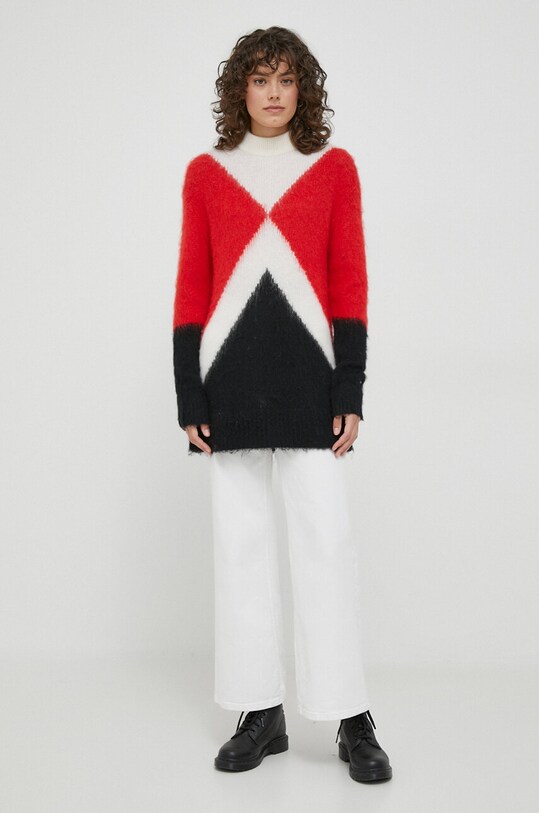 Tommy Hilfiger scialle con aggiunta di lana WW0WW39909 rosso AW23