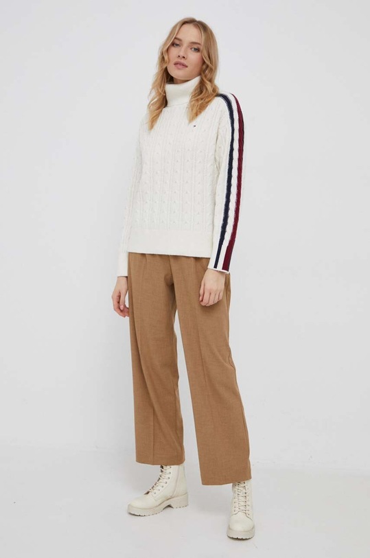 Πουλόβερ με προσθήκη μαλλιού Tommy Hilfiger WW0WW40831 μπεζ AW23