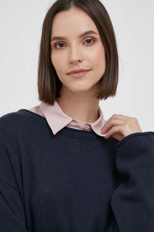 Tommy Hilfiger sweter wełniany granatowy WW0WW39890