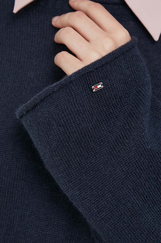 Tommy Hilfiger pulover de lana WW0WW39890 bleumarin