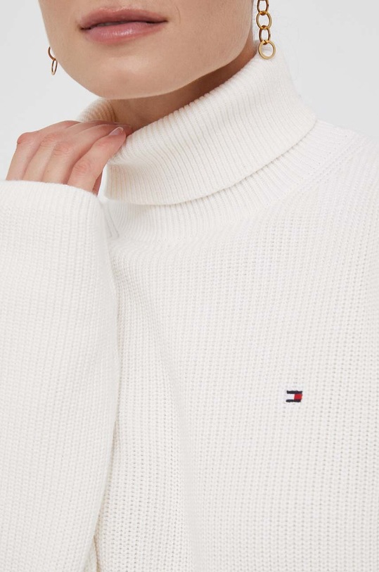 Bavlněný svetr Tommy Hilfiger béžová WW0WW39902
