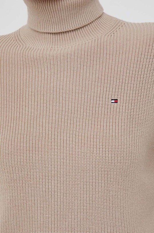 Βαμβακερό πουλόβερ Tommy Hilfiger WW0WW39902 μπεζ