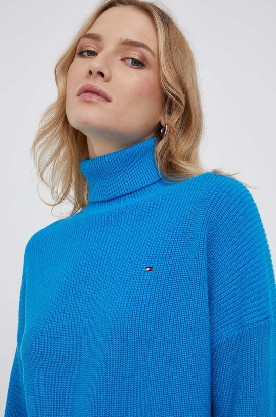 Βαμβακερό πουλόβερ Tommy Hilfiger μπλε WW0WW39902