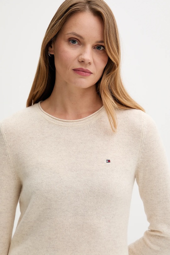 Vlnený sveter Tommy Hilfiger béžová WW0WW40264