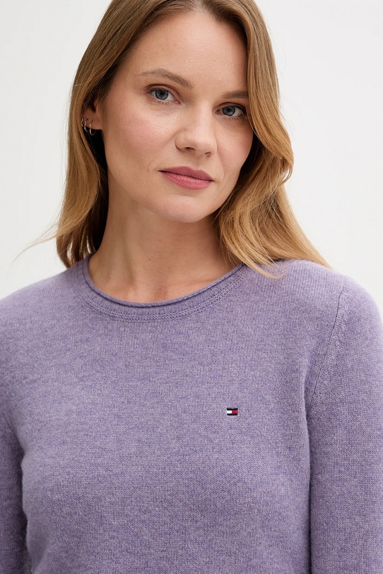 Vlnený sveter Tommy Hilfiger fialová WW0WW40264