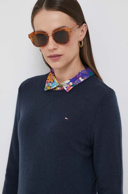 Tommy Hilfiger sweter wełniany granatowy WW0WW40264